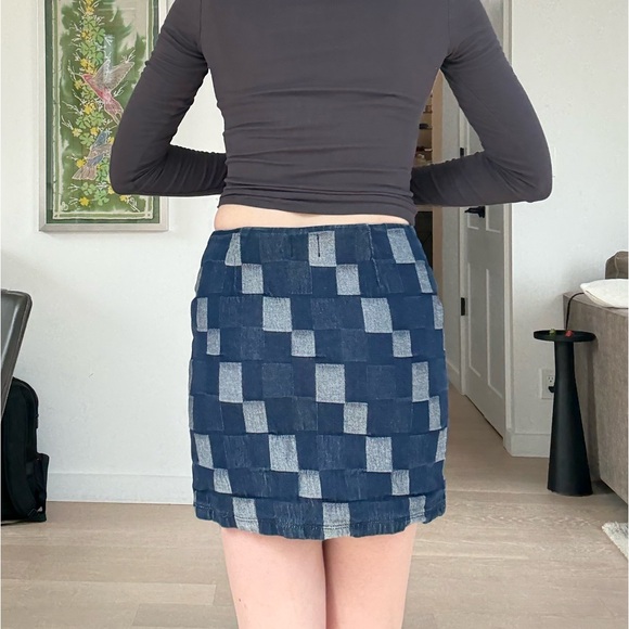 Denim patchwork mini skirt - Picture 5 of 5